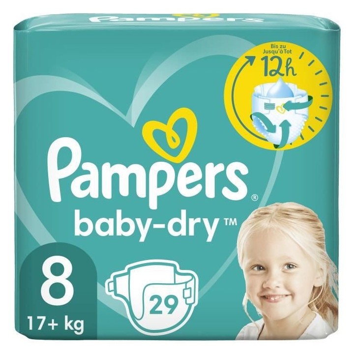 PAMPERS Baby-Dry Taille 8 - 29 Couches