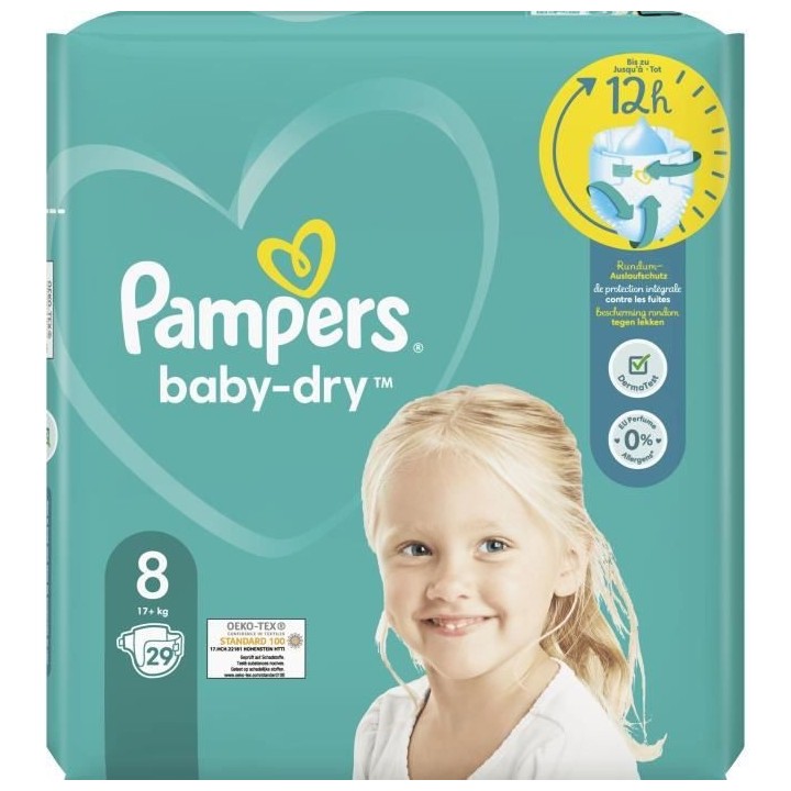 PAMPERS Baby-Dry Taille 8 - 29 Couches