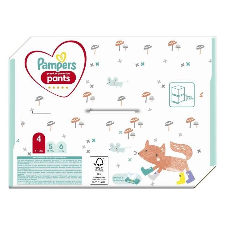 PAMPERS Premium Protection Pants Taille 4 - 66 Couches-culottes