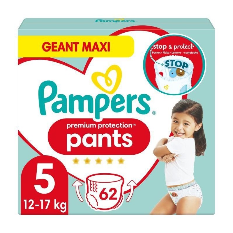 PAMPERS Premium Protection Pants Taille 5 - 62 Couches-culottes