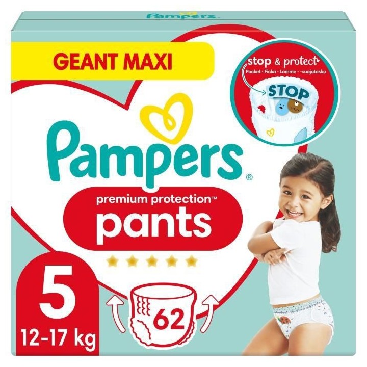PAMPERS Premium Protection Pants Taille 5 - 62 Couches-culottes