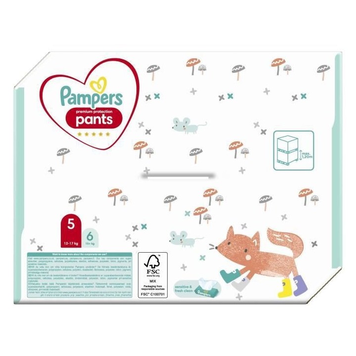 PAMPERS Premium Protection Pants Taille 5 - 62 Couches-culottes