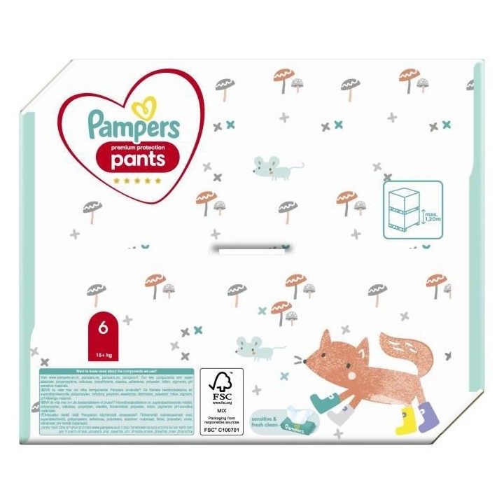 PAMPERS Premium Protection Pants Taille 6 - 58 Couches-culottes