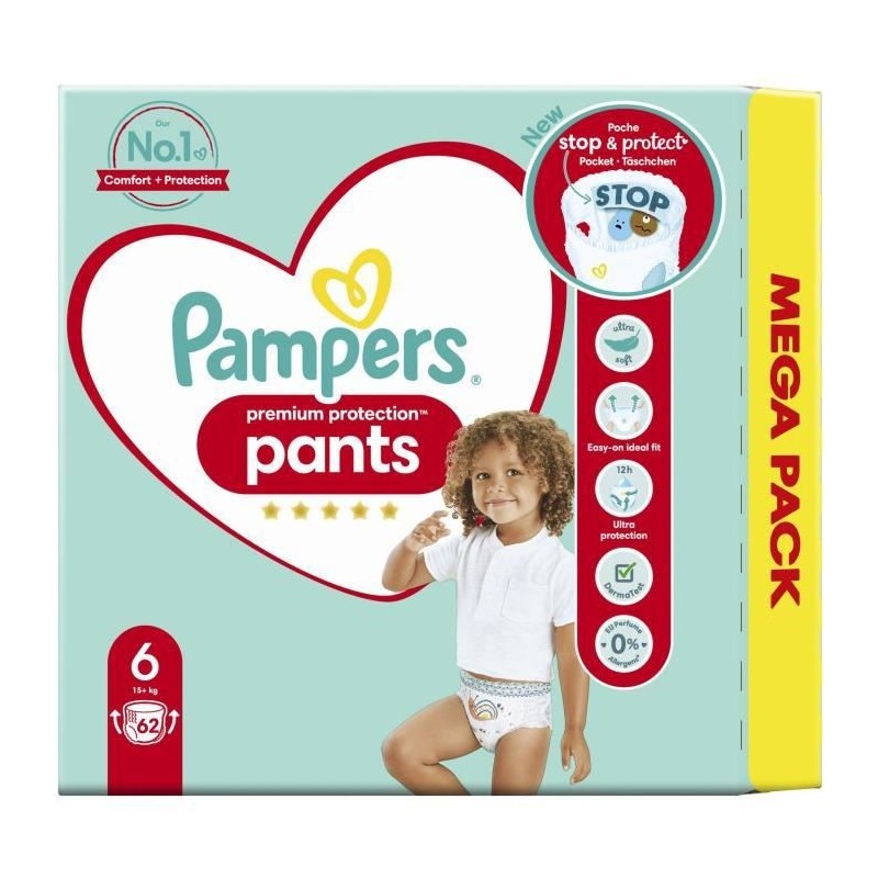 PAMPERS Premium Protection Pants Taille 6 - 62 Couches-culottes