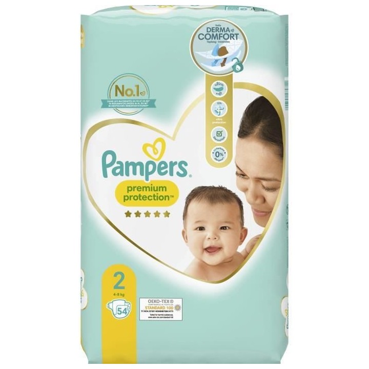 PAMPERS Premium Protection Taille 2 - 54 Couches