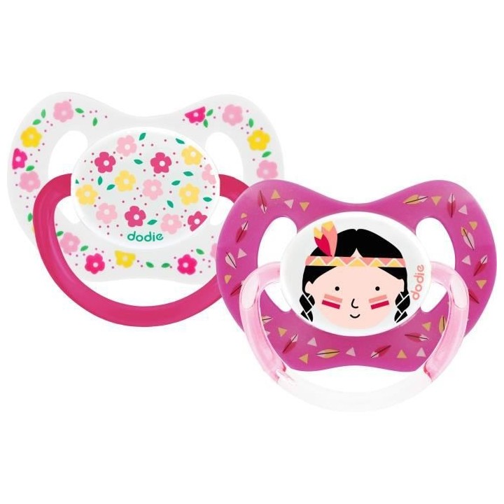 Dodie Sucette Physiologique +18m Indienne et Fleurs Lot de 2