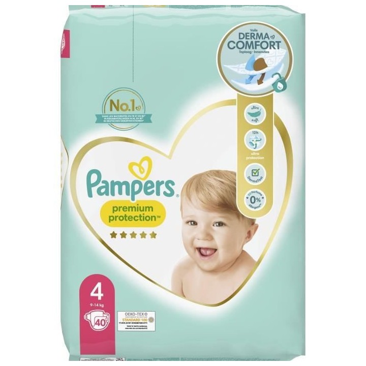 PAMPERS Premium Protection Taille 4 - 40 Couches