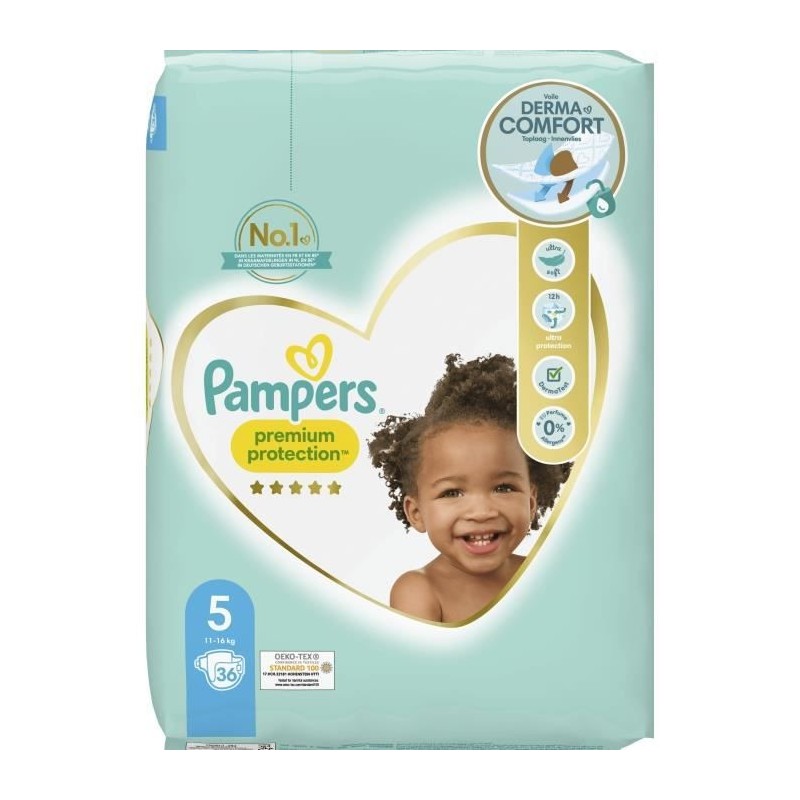 PAMPERS Premium Protection Taille 5 - 36 Couches