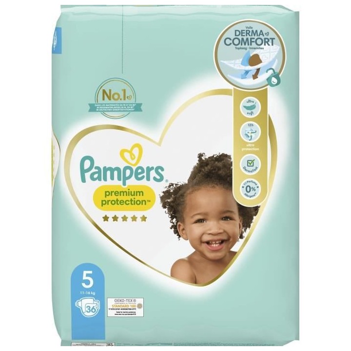 PAMPERS Premium Protection Taille 5 - 36 Couches