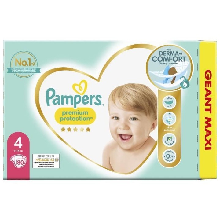 PAMPERS Premium Protection Taille 4 - 80 Couches