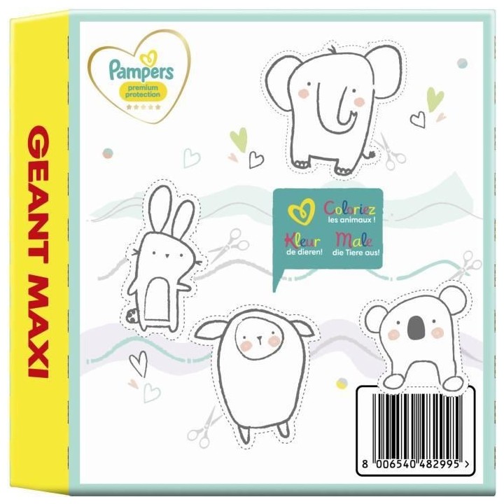 PAMPERS Premium Protection Taille 6 - 64 Couches