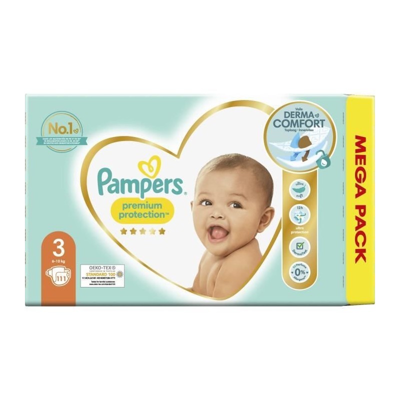 PAMPERS Premium Protection Taille 3 - 111 Couches