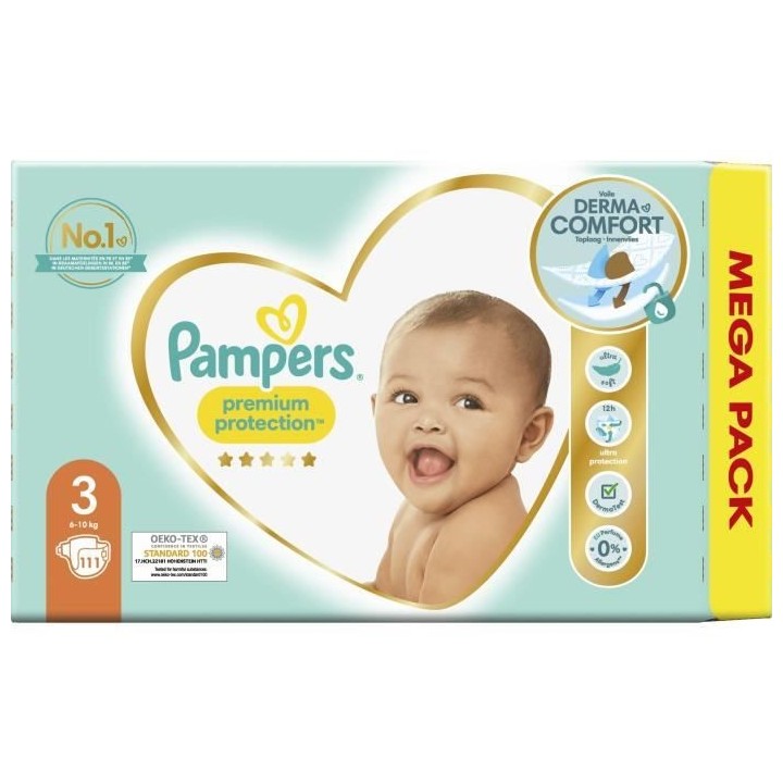 PAMPERS Premium Protection Taille 3 - 111 Couches