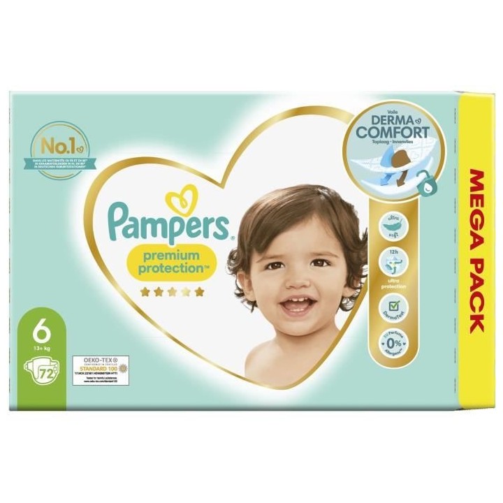 PAMPERS Premium Protection Taille 6 - 72 Couches