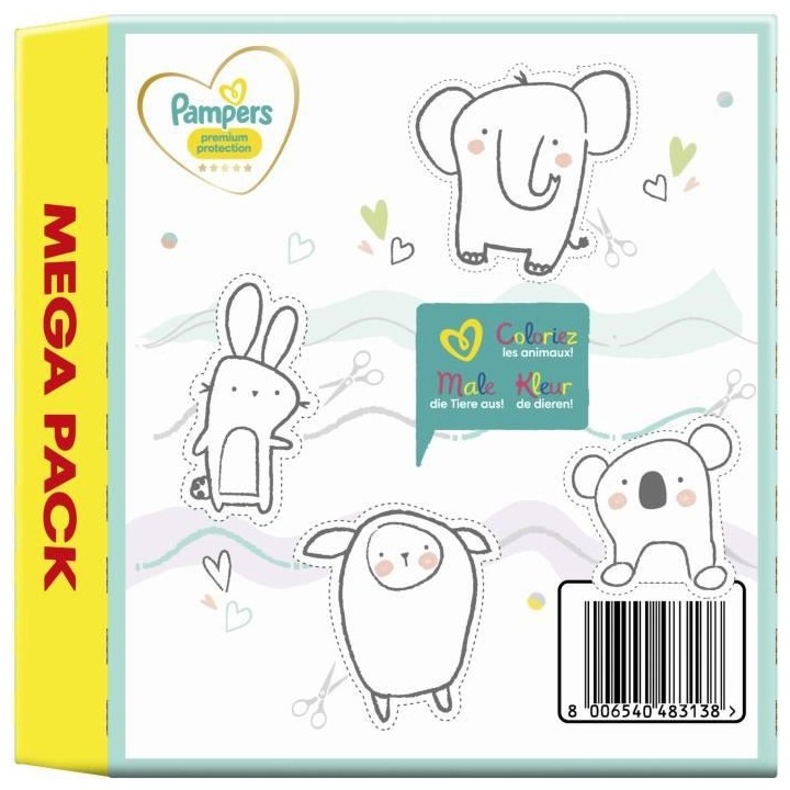 PAMPERS Premium Protection Taille 6 - 72 Couches