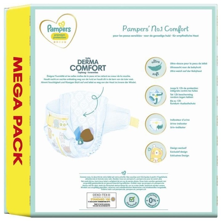 PAMPERS Premium Protection Taille 6 - 72 Couches