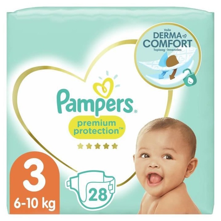 PAMPERS Premium Protection Taille 3 - 28 Couches