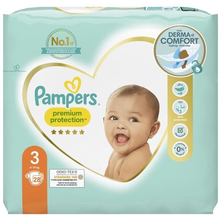 PAMPERS Premium Protection Taille 3 - 28 Couches