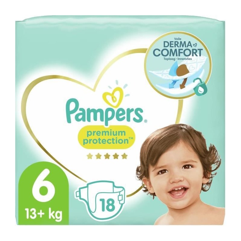 PAMPERS Premium Protection Taille 6 - 18 Couches