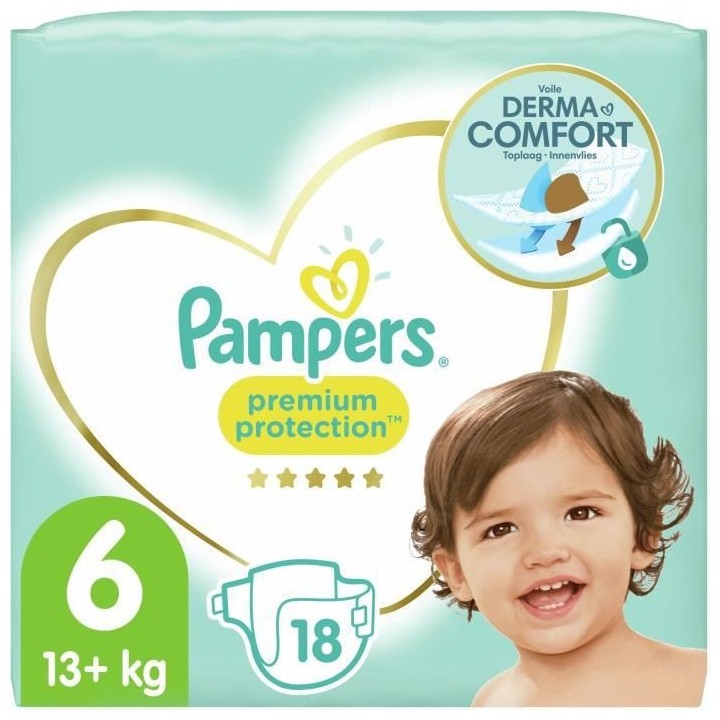 PAMPERS Premium Protection Taille 6 - 18 Couches