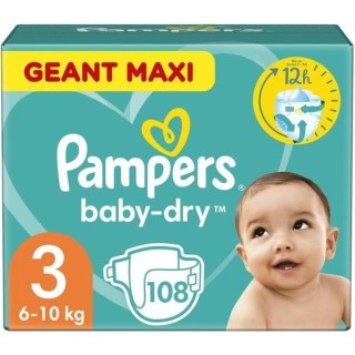 Couches PAMPERS Baby-Dry Taille 3 - x108