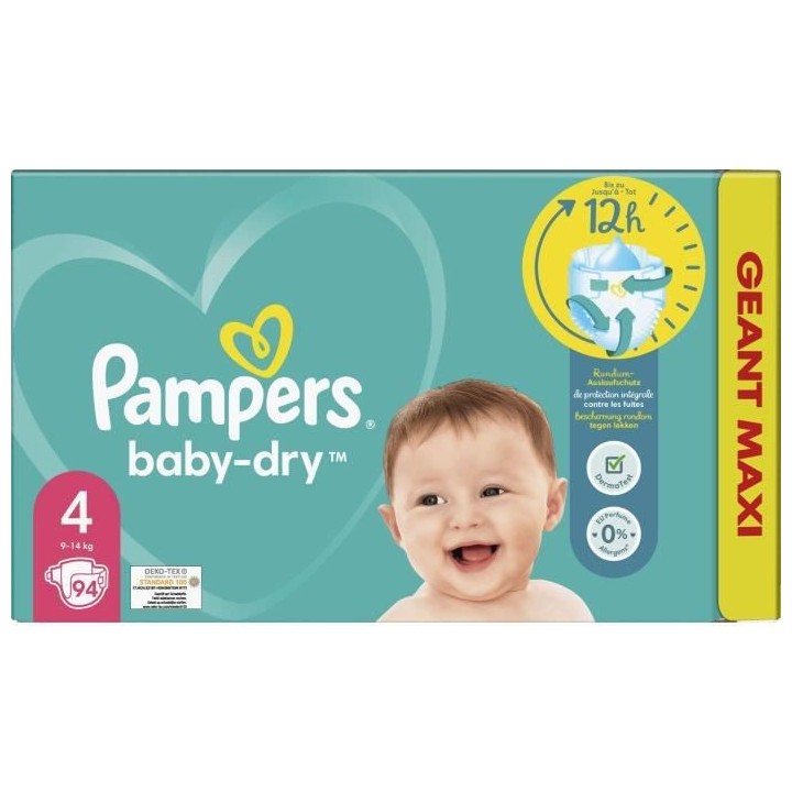 Couches PAMPERS Baby-Dry Taille 4 - x94