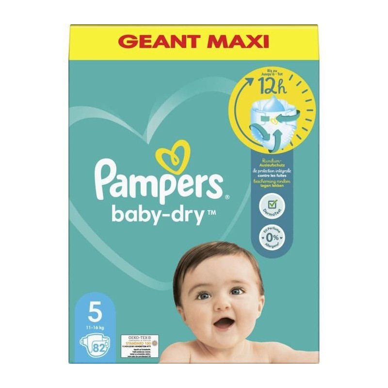 PAMPERS Baby-Dry Taille 5 - 82 Couches