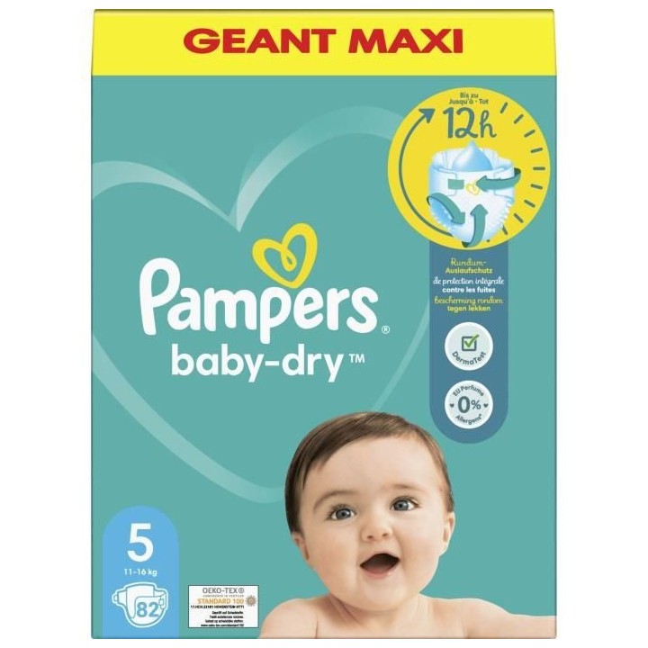 PAMPERS Baby-Dry Taille 5 - 82 Couches