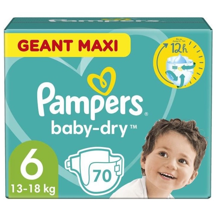 PAMPERS Baby-Dry Taille 6 - 70 Couches