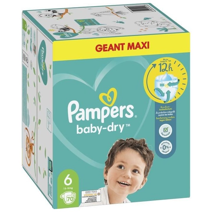 PAMPERS Baby-Dry Taille 6 - 70 Couches