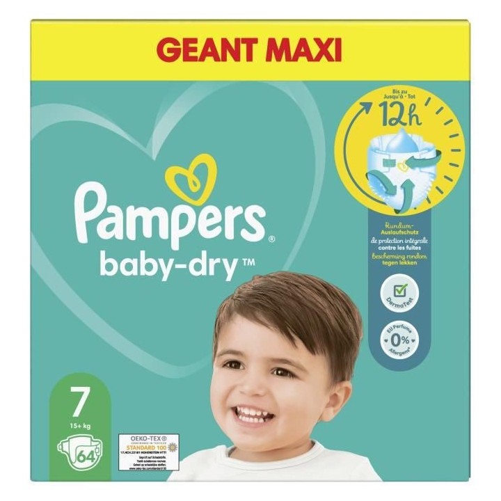PAMPERS Baby-Dry Taille 7 - 64 Couches