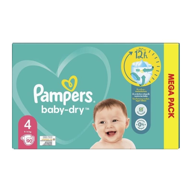 PAMPERS Baby-Dry Taille 4 - 90 Couches