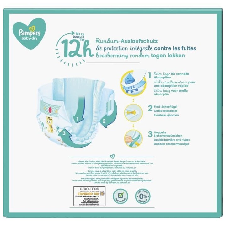 PAMPERS Baby-Dry Taille 4 - 90 Couches