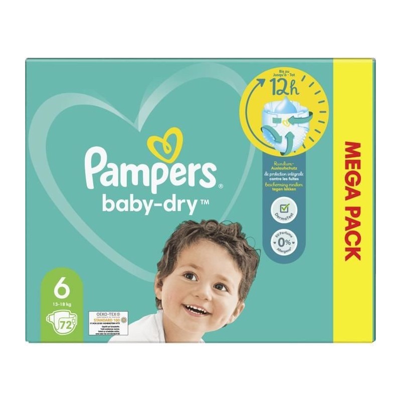 PAMPERS Baby-Dry Taille 6 - 72 Couches