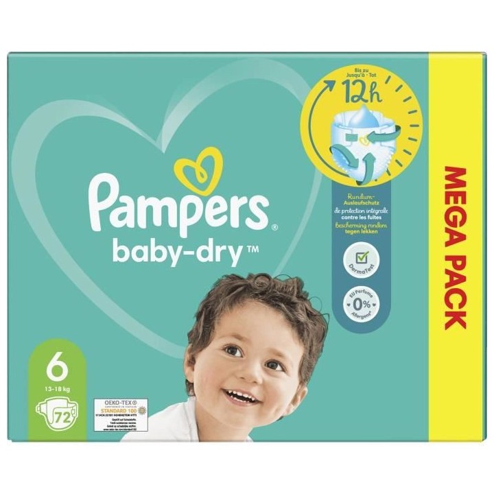 PAMPERS Baby-Dry Taille 6 - 72 Couches