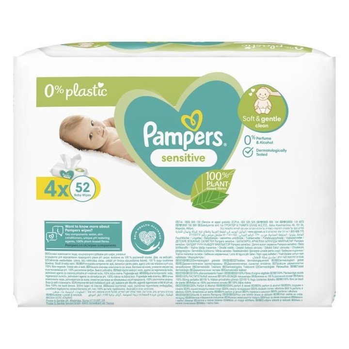 PAMPERS Sensitive - 208 Lingettes