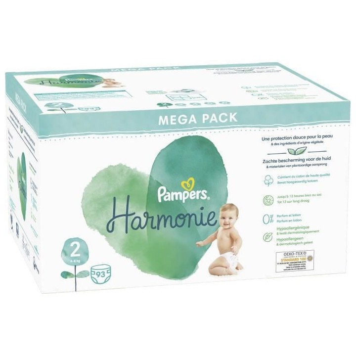 PAMPERS Harmonie Taille 2 - 93 Couches