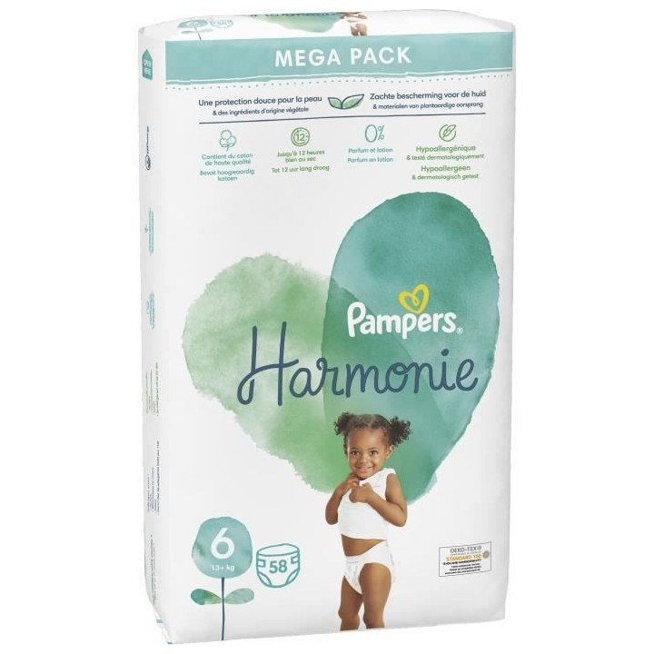 PAMPERS Harmonie Taille 6 - 58 Couches
