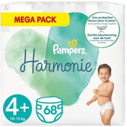 PAMPERS Harmonie Taille 4+ - 68 Couches