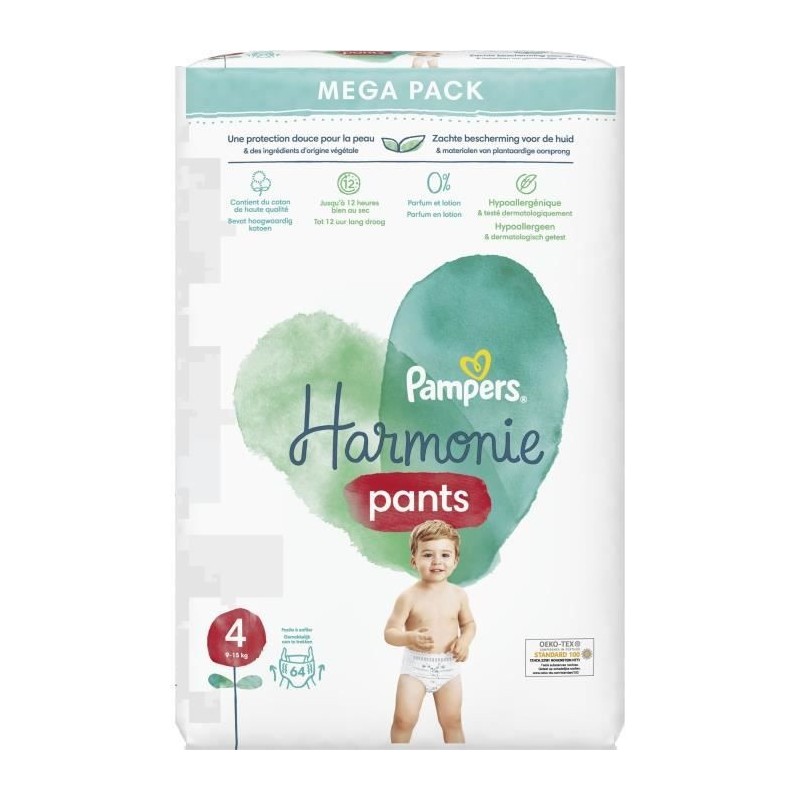 PAMPERS Harmonie Pants Taille 4 - 64 Couches-culottes