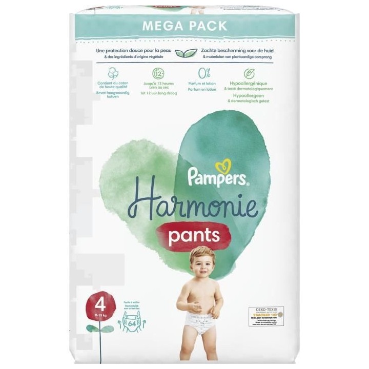 PAMPERS Harmonie Pants Taille 4 - 64 Couches-culottes