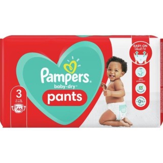 PAMPERS Baby-Dry Pants Couches-Culottes Taille 3, 46 Culottes