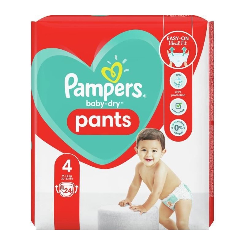 PAMPERS Baby-Dry Pants Couches-Culottes Taille 4, 24 Culottes