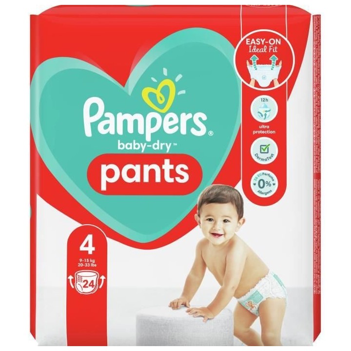 PAMPERS Baby-Dry Pants Couches-Culottes Taille 4, 24 Culottes