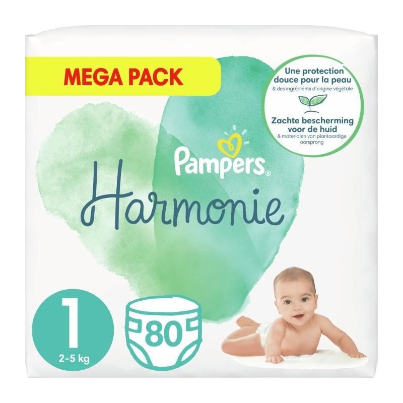 Pampers Harmonie Taille 1, 80 Couches