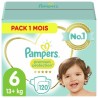 PAMPERS Premium Protection Taille 6 15+ kg - 120 Couches, Pack 1 Mois