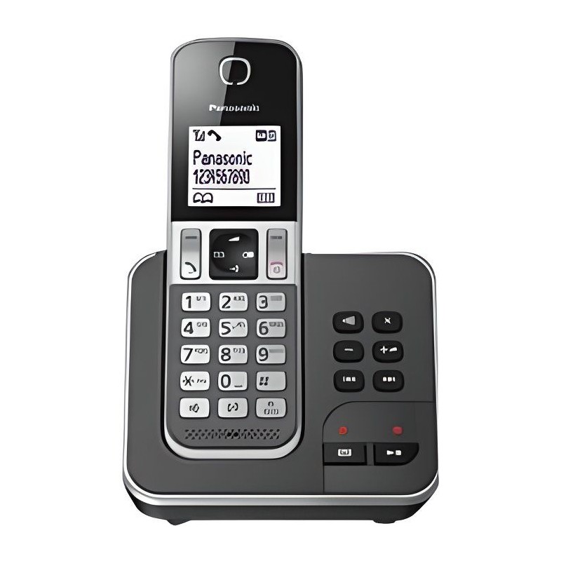 Panasonic KX-TGD320FRG Solo Téléphone Sans Fil Répondeur Noir