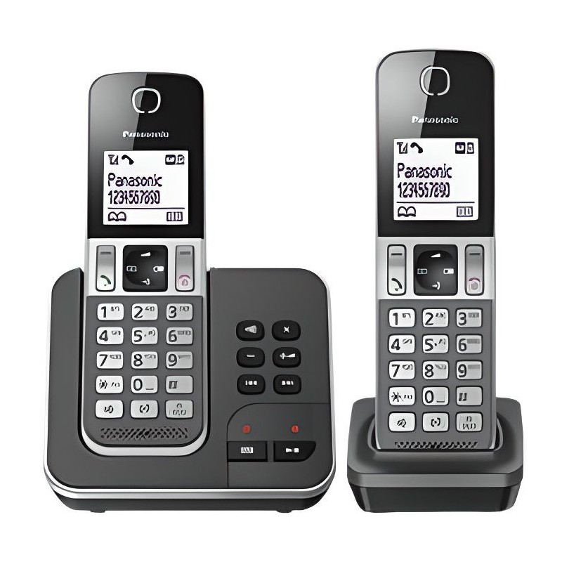 Panasonic KX-TGD322FRG Duo Téléphone sans fil Répondeur Noir