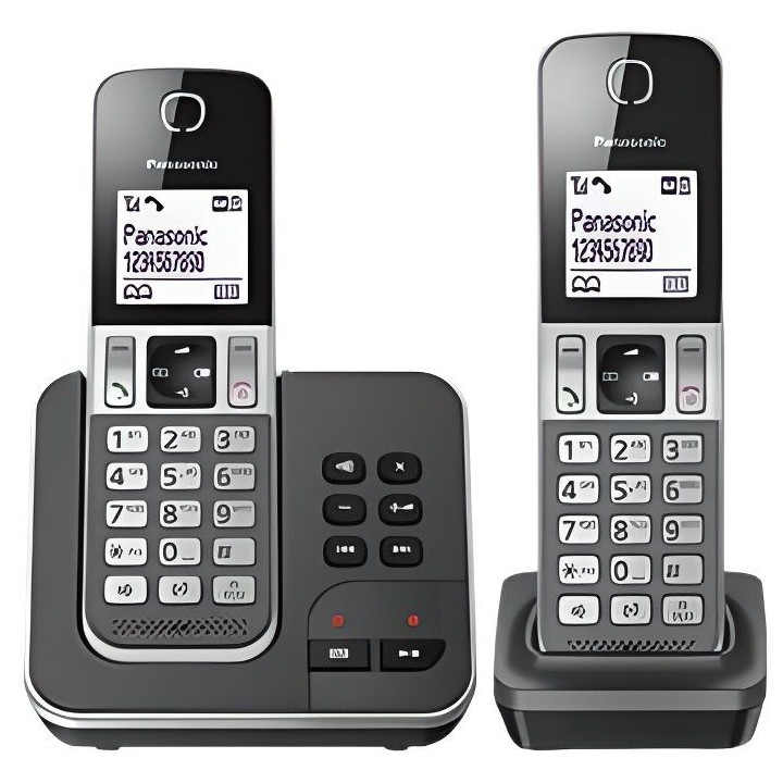 Panasonic KX-TGD322FRG Duo Téléphone sans fil Répondeur Noir