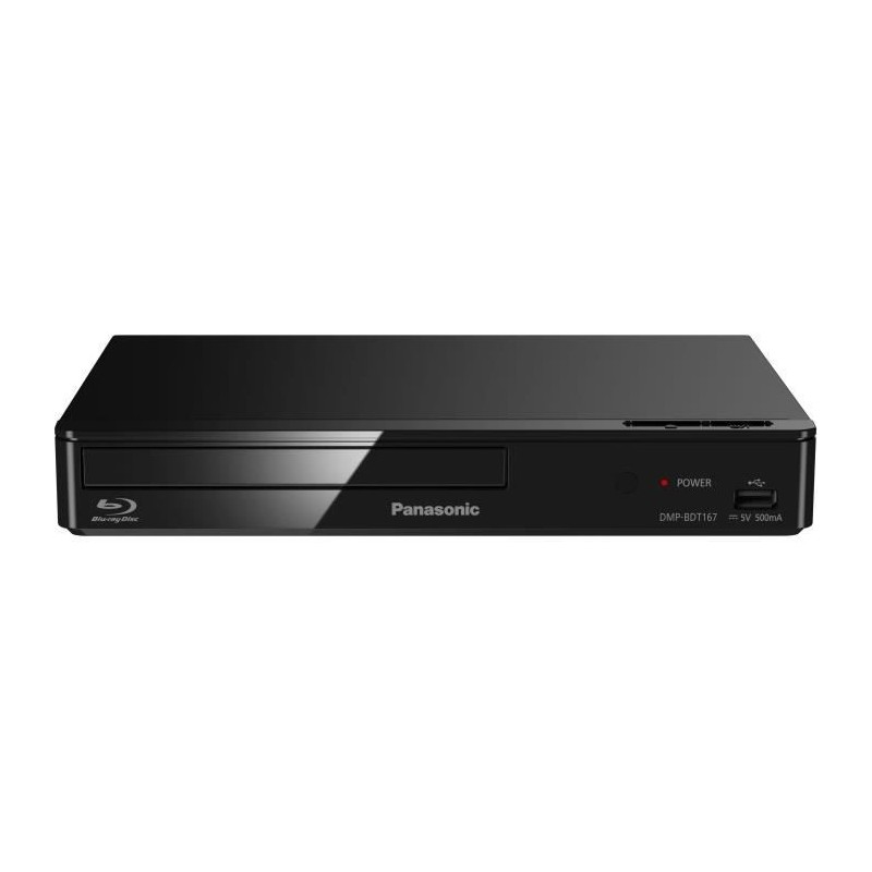 PANASONIC BDT167 - Lecteur Blu-Ray Disc 3D Full HD - Port USB - Design compact - VOD HD, Internet, DLNA